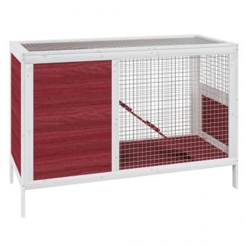 Kaninchenstall Mokka 103x44x69,5 cm Massivholz Kiefer