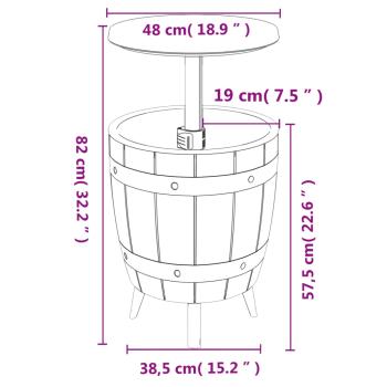 3-in-1 Tisch mit Eiskühler Hellbraun Polypropylen