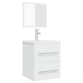 Badschrank mit Spiegel Weiß 41x38,5x48 cm