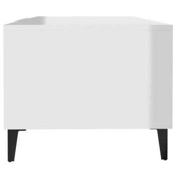 ARDEBO.de - Couchtisch Hochglanz-Weiß 102x50x40 cm Holzwerkstoff