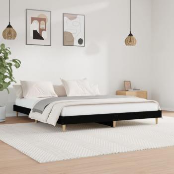 ARDEBO.de - Bettgestell Schwarz 120x200 cm Holzwerkstoff