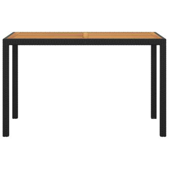 3-tlg. Garten-Essgruppe mit Kissen Poly Rattan Schwarz