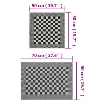 20-tlg. Handtuch-Set Schwarz und Weiß Baumwolle