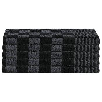 20-tlg. Handtuch-Set Schwarz und Grau Baumwolle