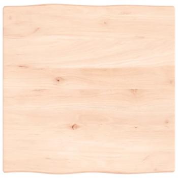 Tischplatte 60x60x2 cm Massivholz Eiche Unbehandelt Baumkante