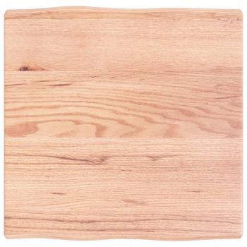 Tischplatte 60x60x(2-4) cm Massivholz Behandelt Baumkante                                                                         