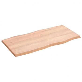 ARDEBO.de - Tischplatte 80x40x2 cm Massivholz Eiche Behandelt Baumkante