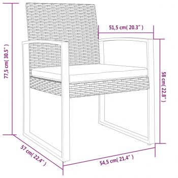 Garten-Esszimmerstühle 2 Stk. Schwarz PP-Rattan