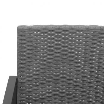 Gartenbank 3-Sitzer mit Kissen Dunkelgrau PP-Rattan