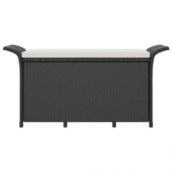 Gartenbank mit Kissen Schwarz 116x46x57 cm Poly Rattan