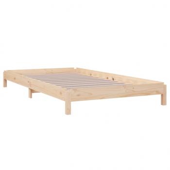 Stapelbett Schwarz 80x200 cm Massivholz Kiefer