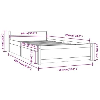 Bett mit Schubladen 90x200 cm