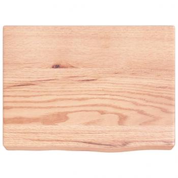 Wandregal Hellbraun 40x30x(2-6) cm Massivholz Eiche Behandelt