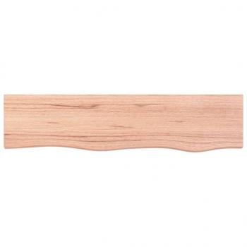 Wandregal Hellbraun 80x20x6 cm Massivholz Eiche Behandelt