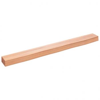 Wandregal Hellbraun 100x10x6 cm Massivholz Eiche Behandelt
