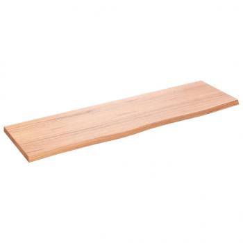 Wandregal Hellbraun 100x30x2 cm Massivholz Eiche Behandelt