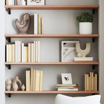 ARDEBO.de - Wandregal Hellbraun 80x30x2 cm Massivholz Eiche Behandelt