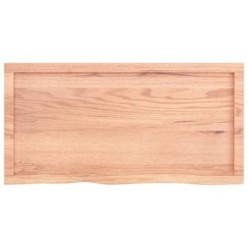 Wandregal Hellbraun 100x50x(2-4) cm Massivholz Eiche Behandelt