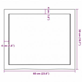 Wandregal Hellbraun 60x50x(2-6) cm Massivholz Eiche Behandelt