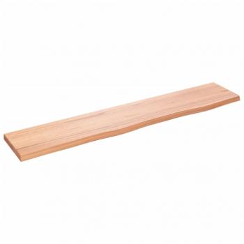 Wandregal Hellbraun 100x20x2 cm Massivholz Eiche Behandelt