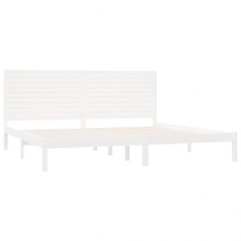 Massivholzbett Weiß 200x200 cm