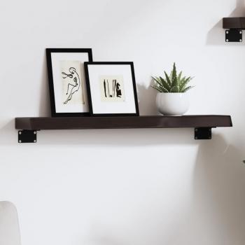 ARDEBO.de - Wandregal Dunkelbraun 60x10x4 cm Massivholz Eiche Behandelt