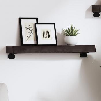 ARDEBO.de - Wandregal Dunkelbraun 60x10x6 cm Massivholz Eiche Behandelt