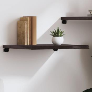 ARDEBO.de - Wandregal Dunkelbraun 60x60x(2-4) cm Massivholz Eiche Behandelt