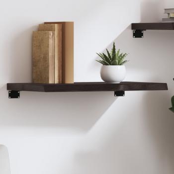 ARDEBO.de - Wandregal Dunkelbraun 60x40x(2-4) cm Massivholz Eiche Behandelt