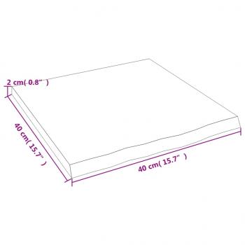 Wandregal Dunkelbraun 40x40x2 cm Massivholz Eiche Behandelt