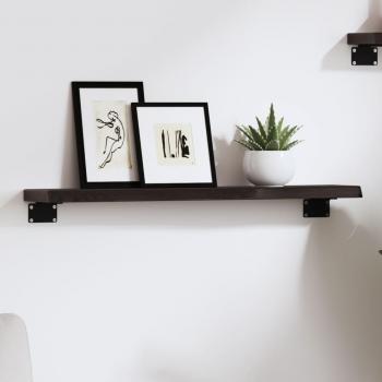 ARDEBO.de - Wandregal Dunkelbraun 60x10x2 cm Massivholz Eiche Behandelt