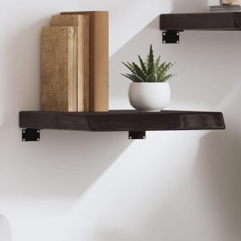ARDEBO.de - Wandregal Dunkelbraun 40x40x(2-6) cm Massivholz Eiche Behandelt