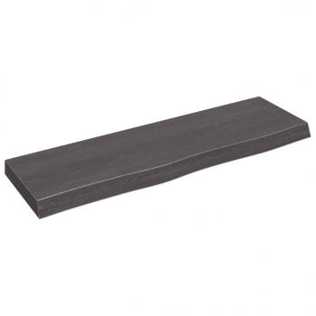 Wandregal Dunkelbraun 100x30x(2-6)cm Massivholz Eiche Behandelt