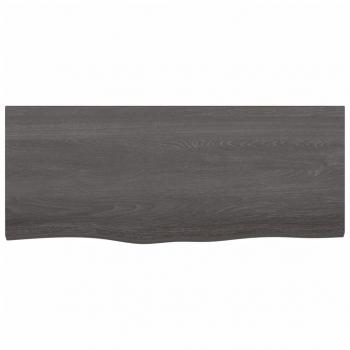 Wandregal Dunkelbraun 100x40x(2-4)cm Massivholz Eiche Behandelt