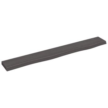 Wandregal Dunkelbraun 80x10x2 cm Massivholz Eiche Behandelt