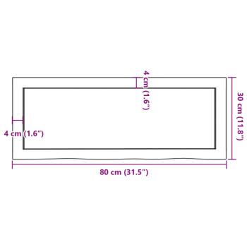 ARDEBO.de - Wandregal Dunkelbraun 80x30x(2-4) cm Massivholz Eiche Behandelt