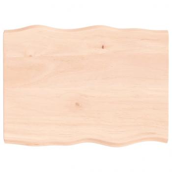 Tischplatte 80x60x(2-4) cm Massivholz Unbehandelt Baumkante