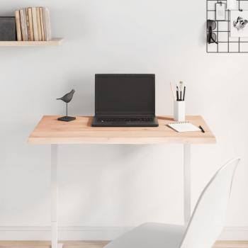 ARDEBO.de - Tischplatte 80x40x2 cm Massivholz Eiche Unbehandelt Baumkante