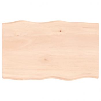 Tischplatte 80x50x(2-4) cm Massivholz Unbehandelt Baumkante