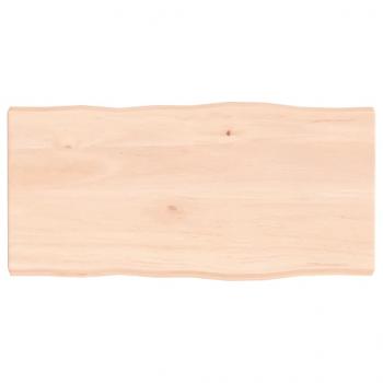 Tischplatte 80x40x(2-4) cm Massivholz Unbehandelt Baumkante