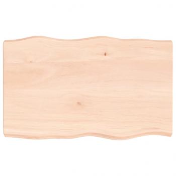 Tischplatte 80x50x(2-6) cm Massivholz Unbehandelt Baumkante
