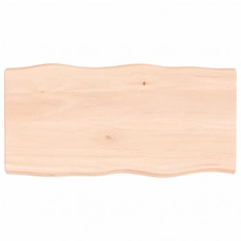 Tischplatte 100x50x(2-6) cm Massivholz Unbehandelt Baumkante