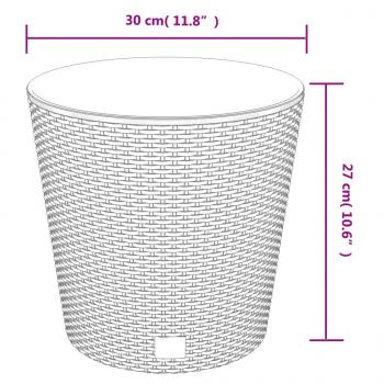 Pflanzkübel mit herausnehmbaren Einsatz Weiß 15/15,3L PP-Rattan