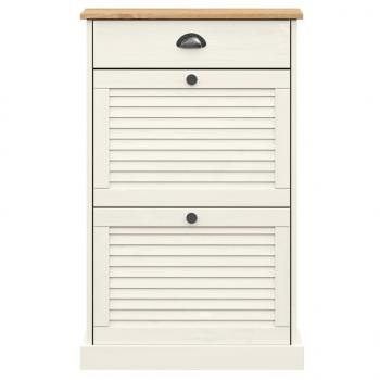 Schuhschrank VIGO 60x35x96 cm Weiß Massivholz Kiefer