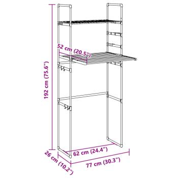 Waschmaschinenregal 77x52x192 cm Aluminium