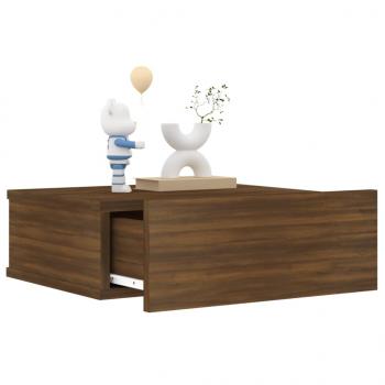 Hängender Nachttisch Braun Eiche 40x30x15 cm Holzwerkstoff