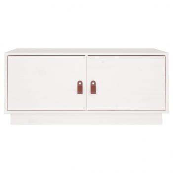 Couchtisch Weiß 80x50x35 cm Massivholz Kiefer