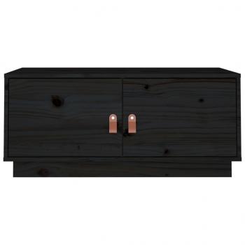 Couchtisch Schwarz 80x50x35 cm Massivholz Kiefer