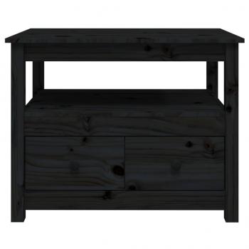 Couchtisch Schwarz 71x49x55 cm Massivholz Kiefer