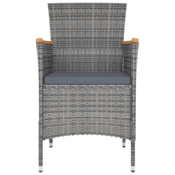 11-tlg. Garten-Essgruppe mit Kissen Grau